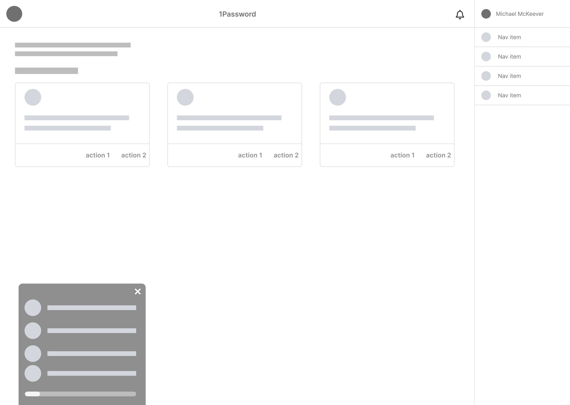 Onboarding Wireframe Concept 1 - Option 2