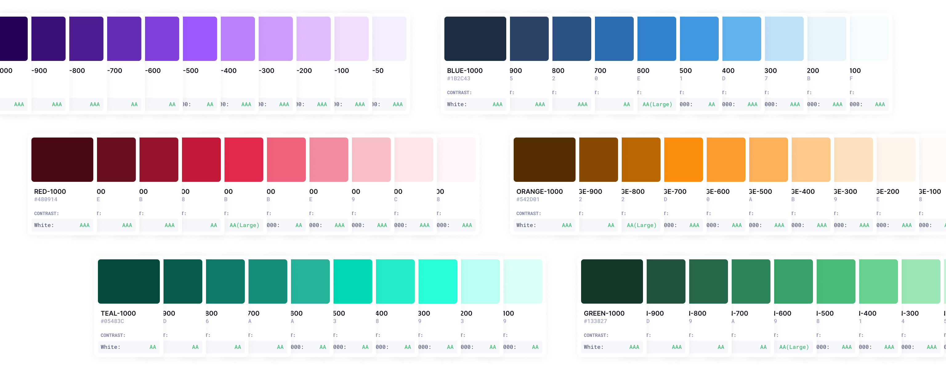 Oasis Design System Colours