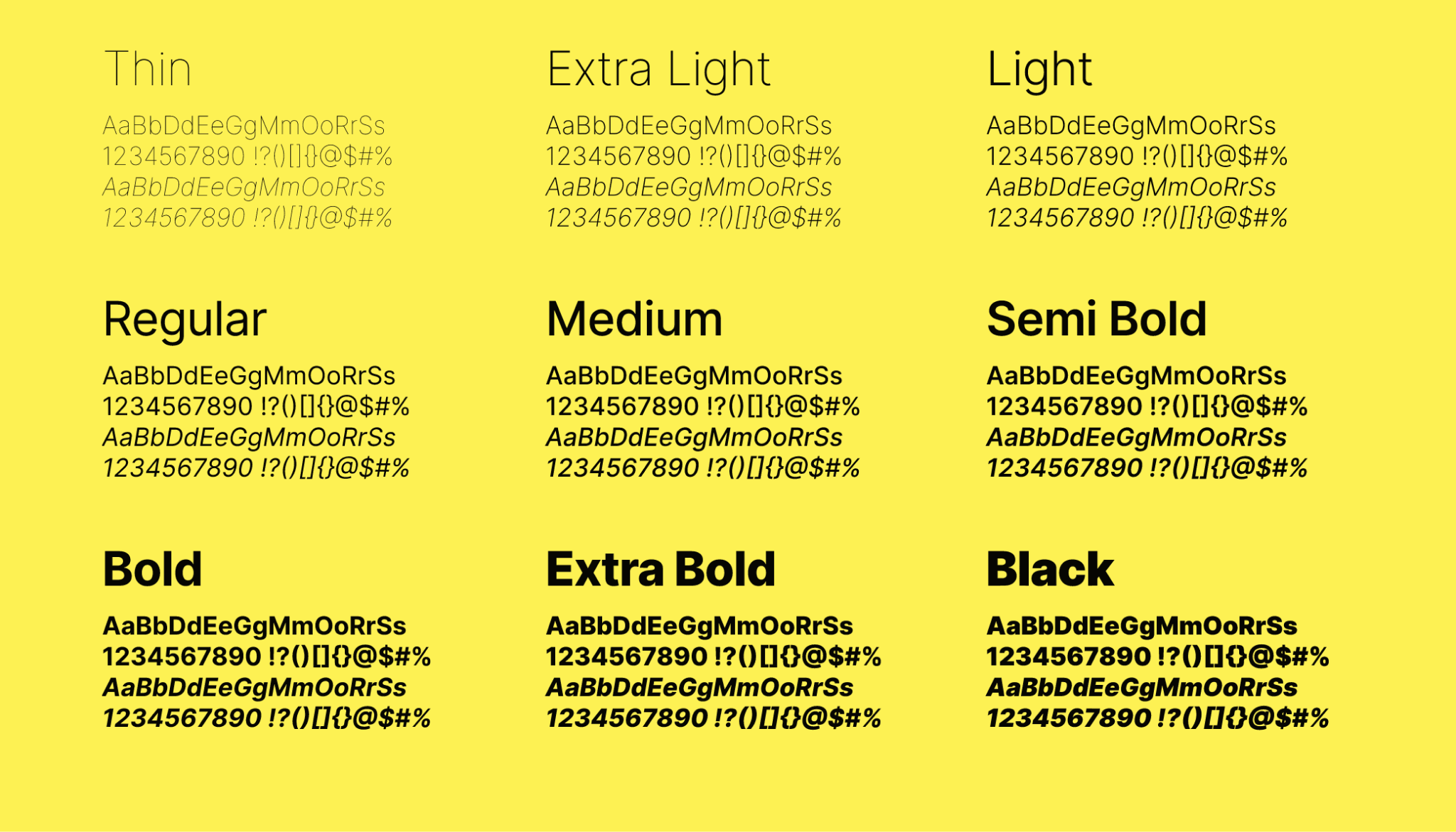 Inter font family