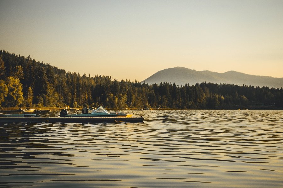 A Canadian lake at sunset