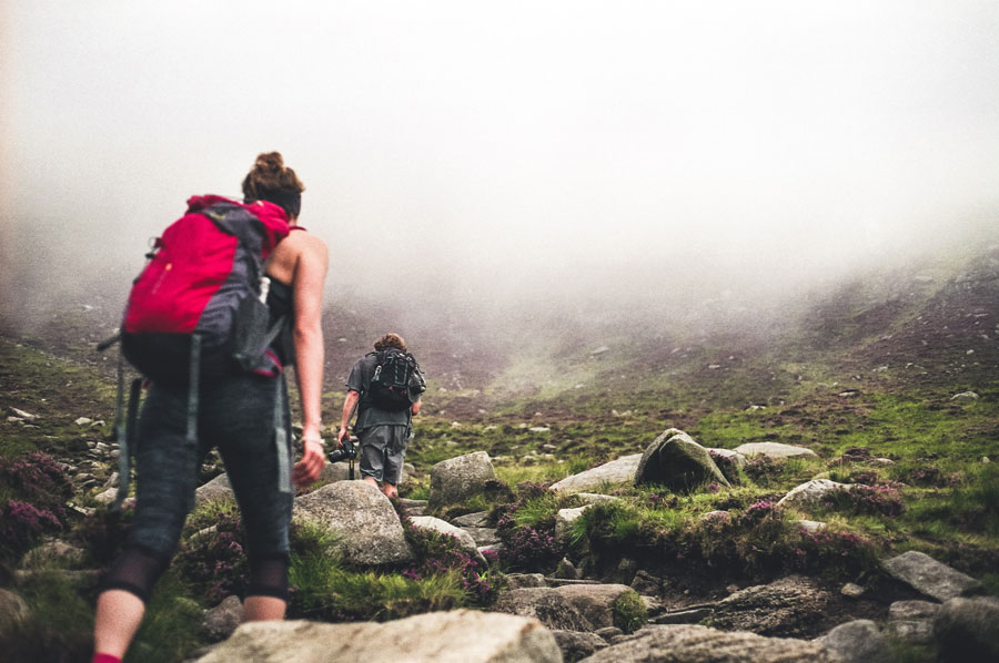 Hiking up the Mourne mountains